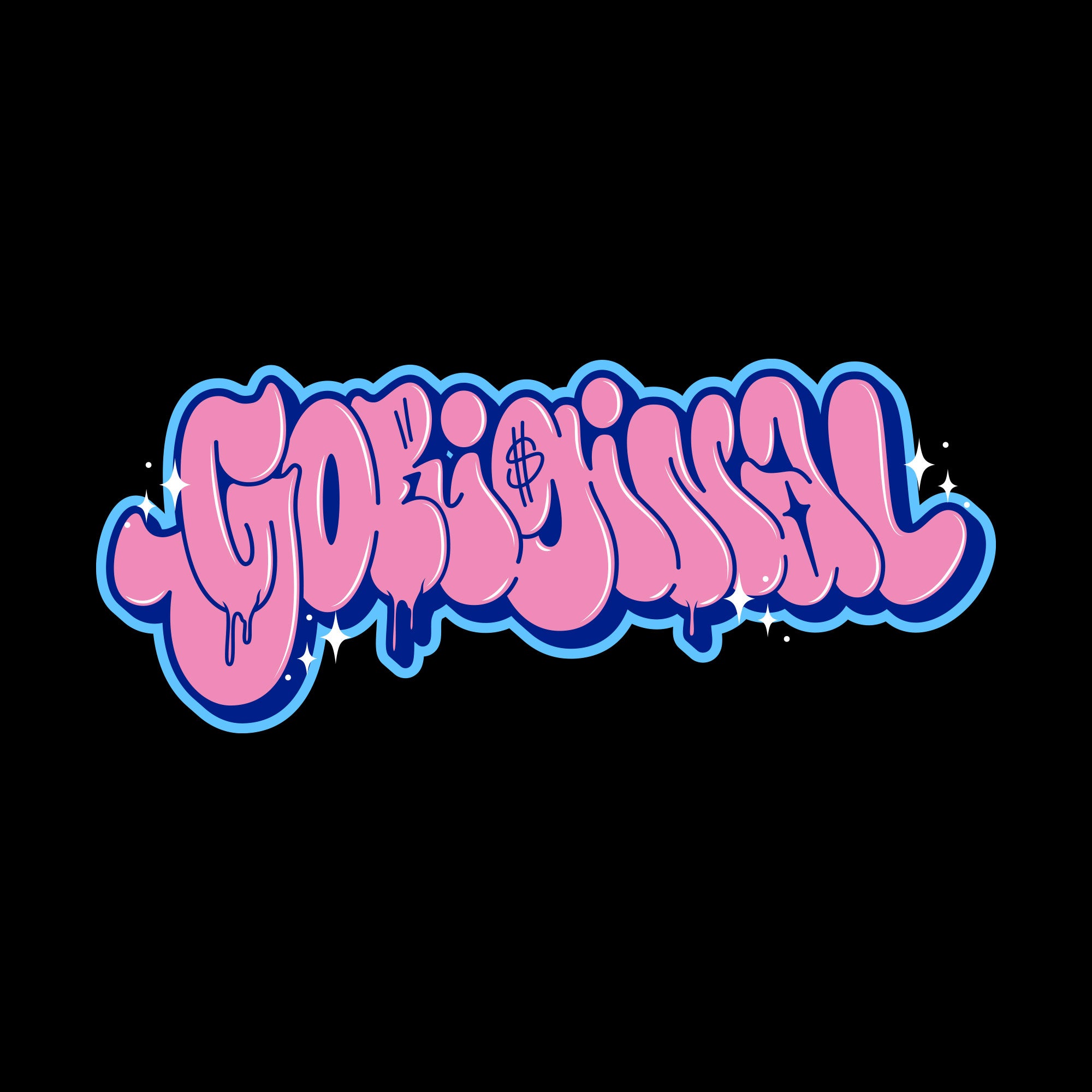 Goriginal Throwie Tee - Pink/Blue